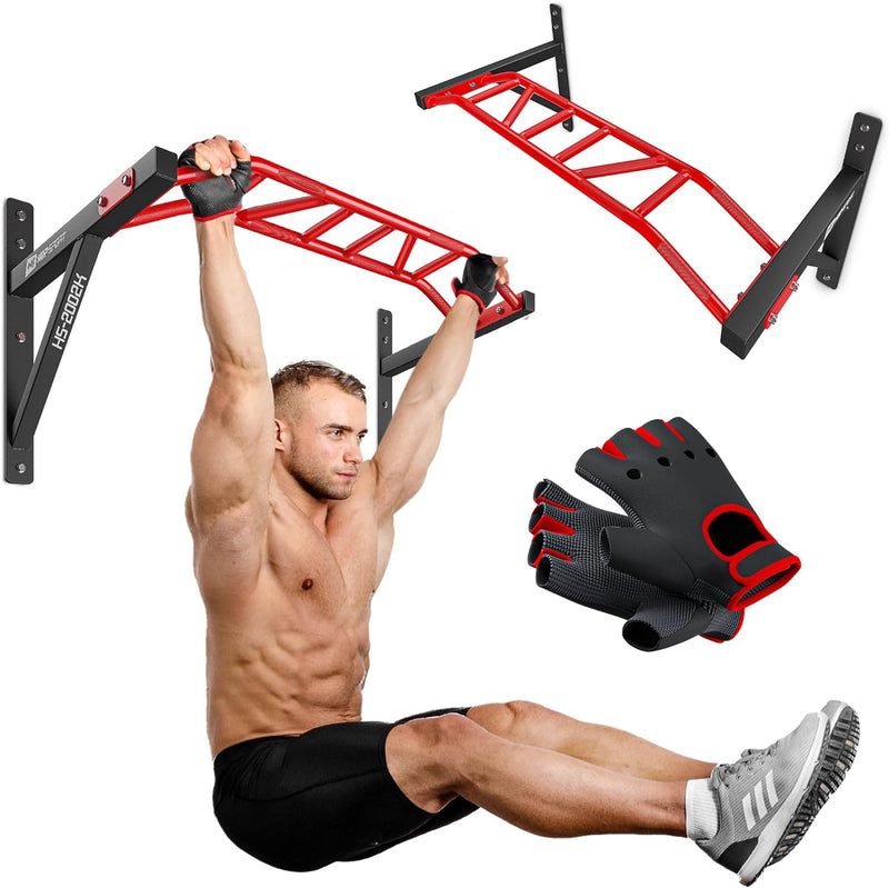 Hop-Sport Multigriff Klimmzugstange für Wand HS-2002K - Profi Fitness Pull Up Bar für zuhause mit vi