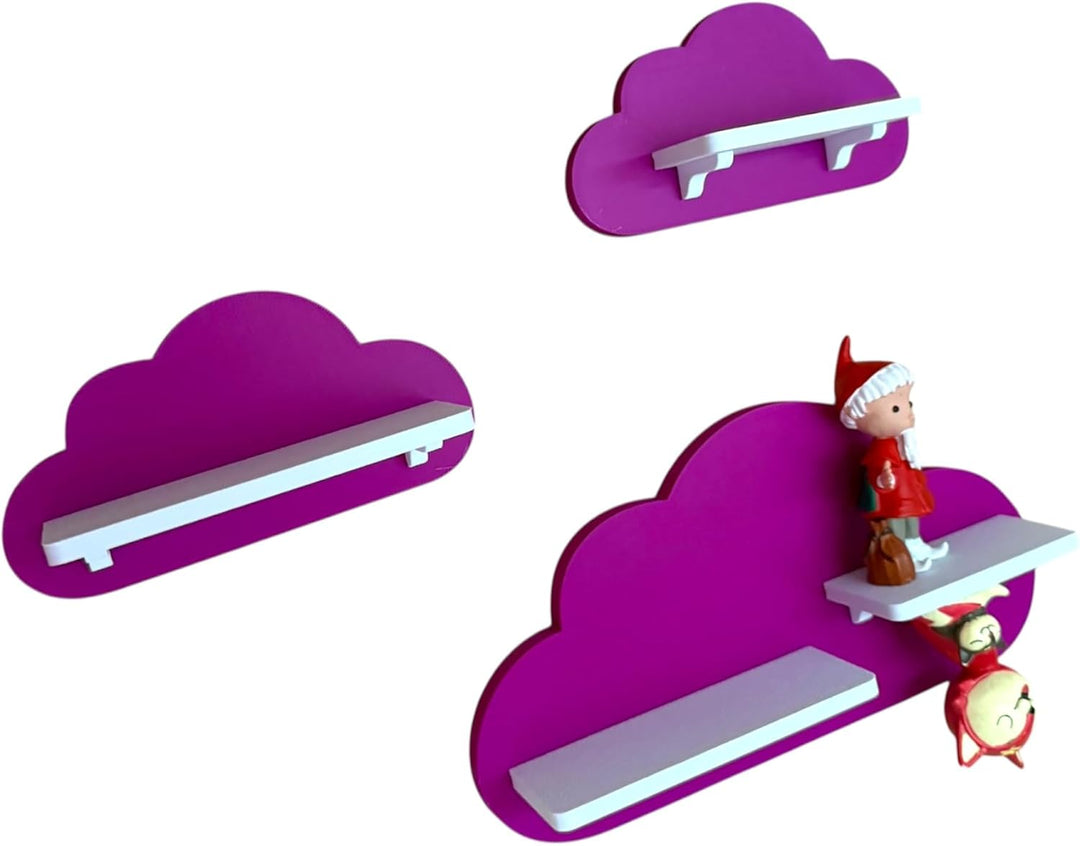 PsGreen 3er Wolken-Set Kompatibel/Passend für die Toniebox Toniefiguren (Violett), Violett