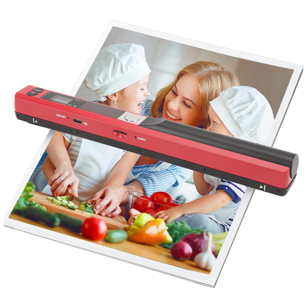 Asixxsix Tragbarer Scanner, 900 DPI Fotoscanner für A4-Dokumente, Handscanner für Unternehmen, Fotos