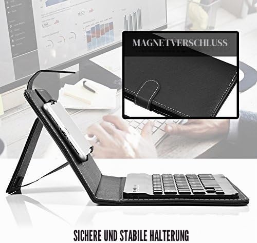 Topiky Telefon Universal Wireless Bluetooth Tastatur, Flip Magnetic Leather Travel Tragetasche mit S