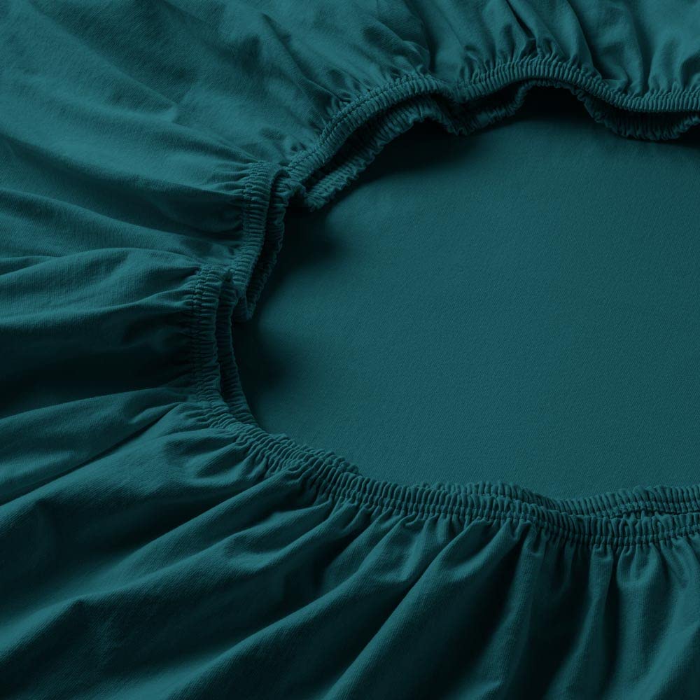 ESTELLA Spannbetttuch Zwirnjersey | Cyan 180-200 (Breite) x 200-220 (Länge) Cyan, 180-200 (Breite) x