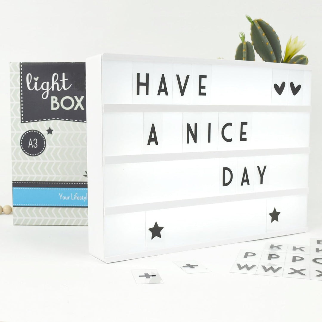 Lightbox mit buchstaben – A3 – 85 zeichen, A3