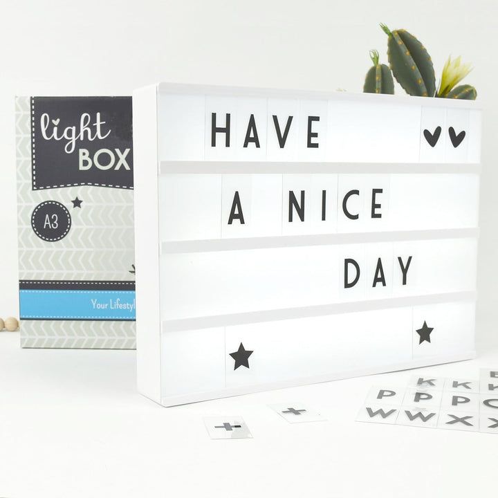 Lightbox mit buchstaben – A3 – 85 zeichen, A3
