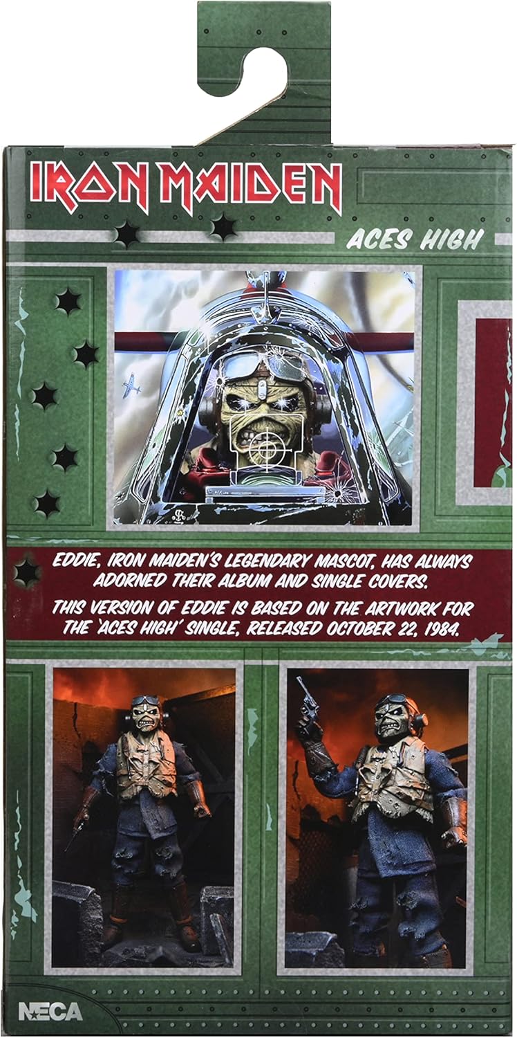 NECA Iron Maiden 8" Actionfigur Aces High Eddie aus Kunststoff und Polyester, in Geschenkbox mit Sic