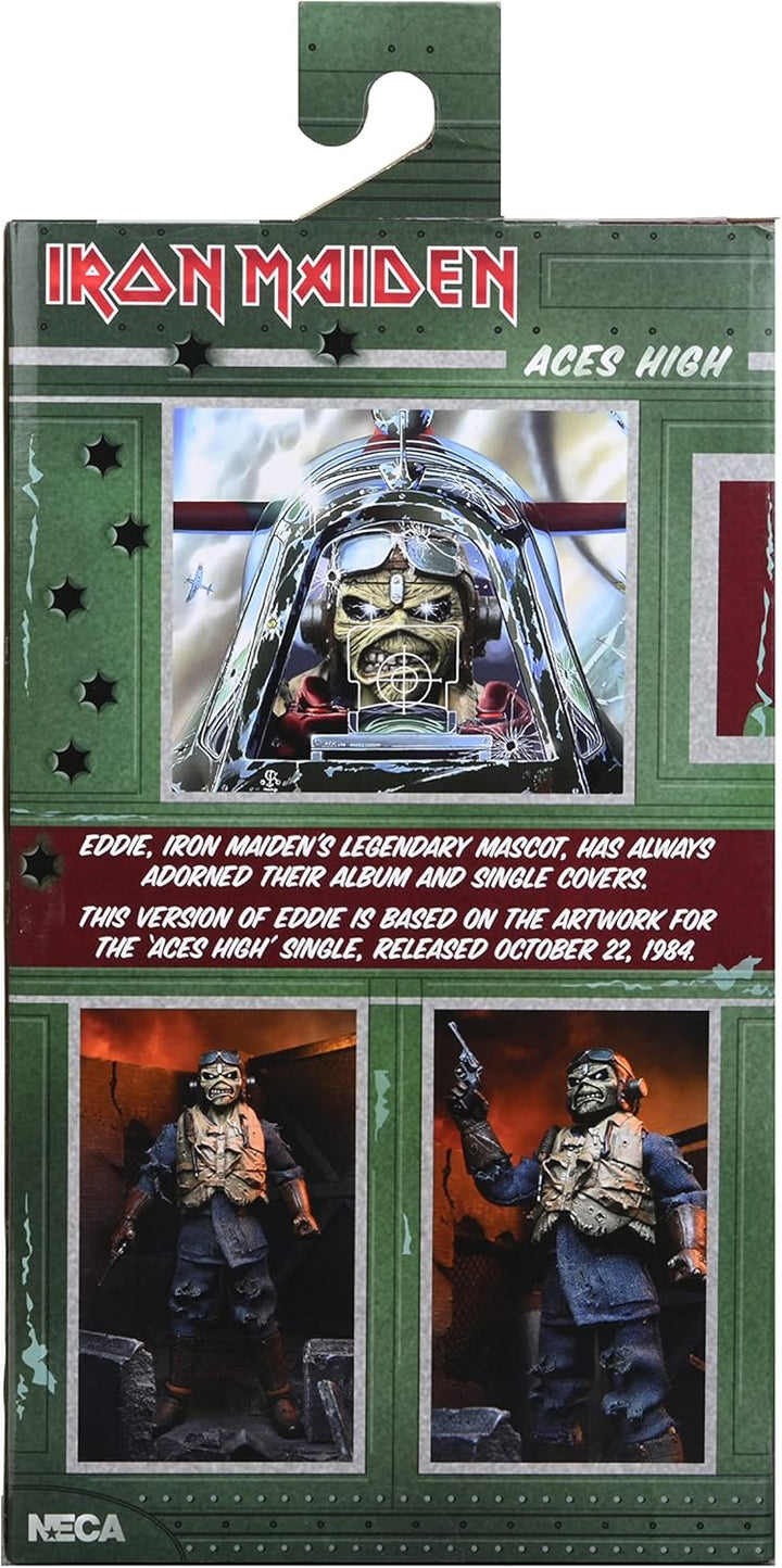 NECA Iron Maiden 8" Actionfigur Aces High Eddie aus Kunststoff und Polyester, in Geschenkbox mit Sic