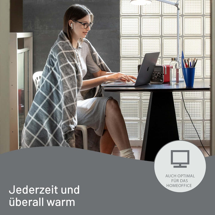 Imetec Adapto Velvet Square Heizdecke, 150x95 cm Wärmedecke, weiches Gewebe, geringer Verbrauch, Ada