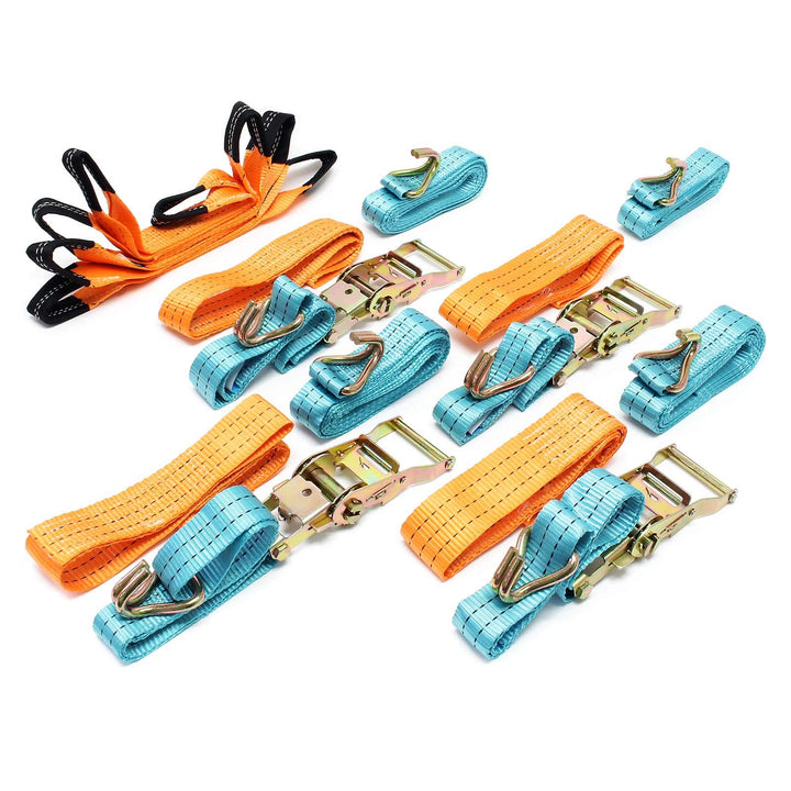 Spanngurte 4er Set für den Autotransport, 50mm x 3,5m, 3000 daN, Zurrgurte zur Radsicherung