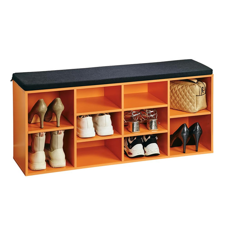 Kesper Schuhschrank mit Sitzkissen, Material: Spanplatte, funiert, Masse: B 103,5 x H 48 x T 29,5 cm