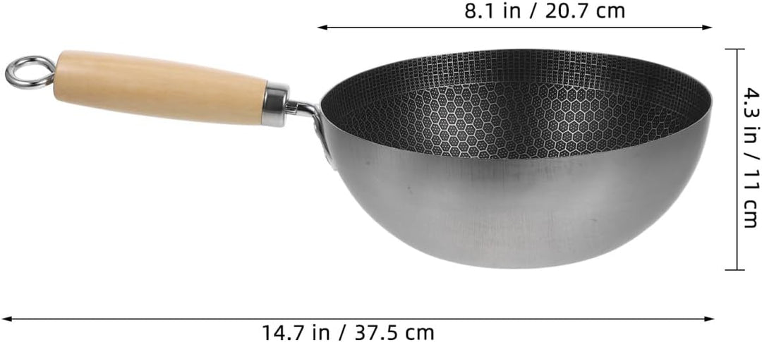 MAGICLULU Edelstahl Wok Mit Wabenboden Für Induktionsherd Und Elektroherd Chinesische Bratpfanne Für