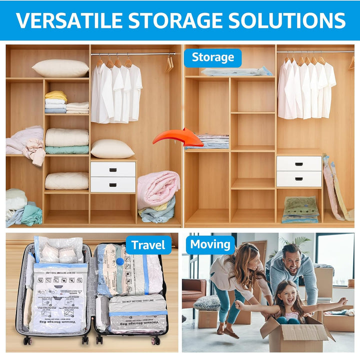 BoxLegend Vakuumbeutel 21 Stück, 4XL/4L/4M/4S/5*Travel Hand Roll Vakuum Aufbewahrungsbeutel Dichtung
