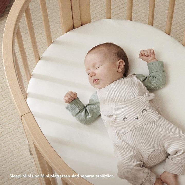 Stokke Sleepi Mini Spannbetttuch, Fans Grey - Weiche Bettwäsche für süsse Träume - Passend für die o