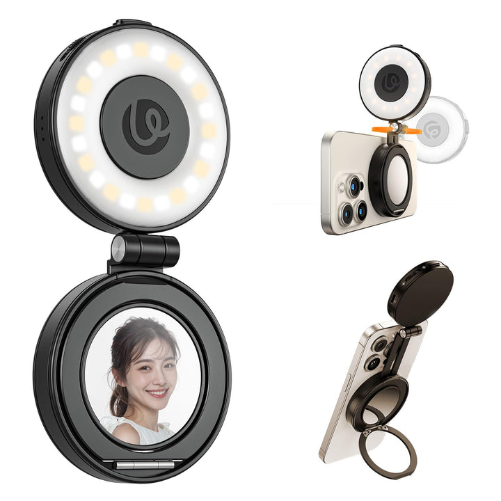 ULANZI LM23 Magnetische Selfie Licht kompatibel mit Magsafe, verbessertes 360°-Selfie Ringlicht für