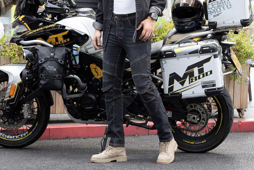 CTBQiTom Herren Motorrad Jeans Motorrad Hosen Schutz Motorradhose mit Abnehmbarer CE Rüstung 30W / 3