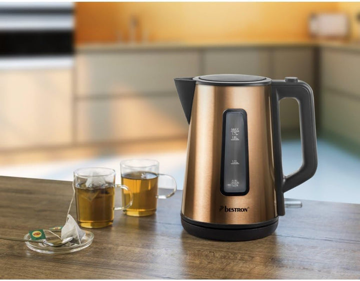 Bestron Wasserkocher mit 360° Basis, inkl. Kochstopp-Automatik & Trockenlaufschutz, 1.7 Liter Fassun