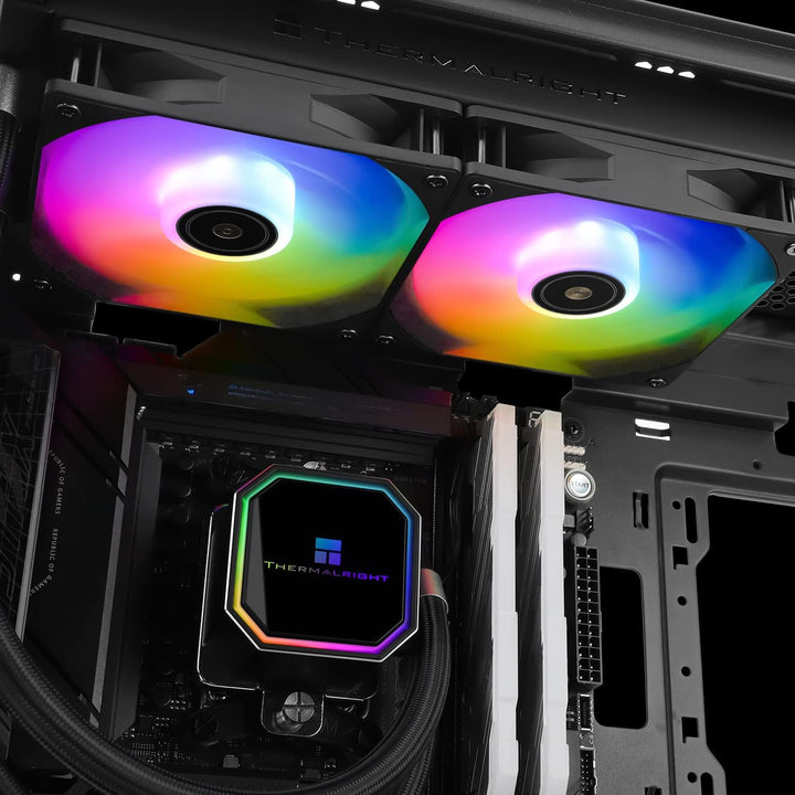 Thermalright Frozen Prism 240 Schwarz ARGB CPU Wasserkühler mit zwei PWM-Lüftern, Wasserpumpe Drehza