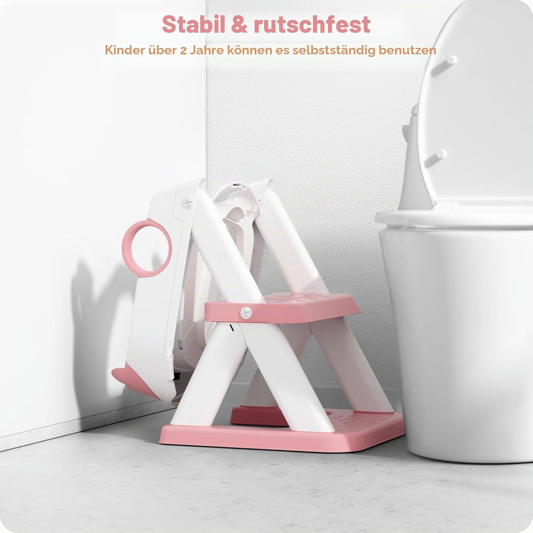 Toilettenleiter für Kinder, Upgraded Kindertoilette für Jungen und Mädchen, 2 in 1 Kind Toilettensit
