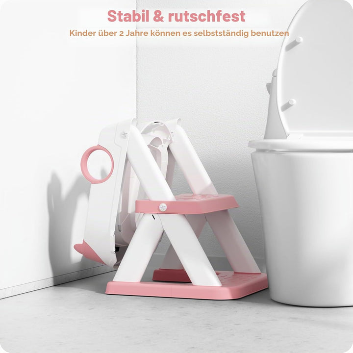 Toilettenleiter für Kinder, Upgraded Kindertoilette für Jungen und Mädchen, 2 in 1 Kind Toilettensit