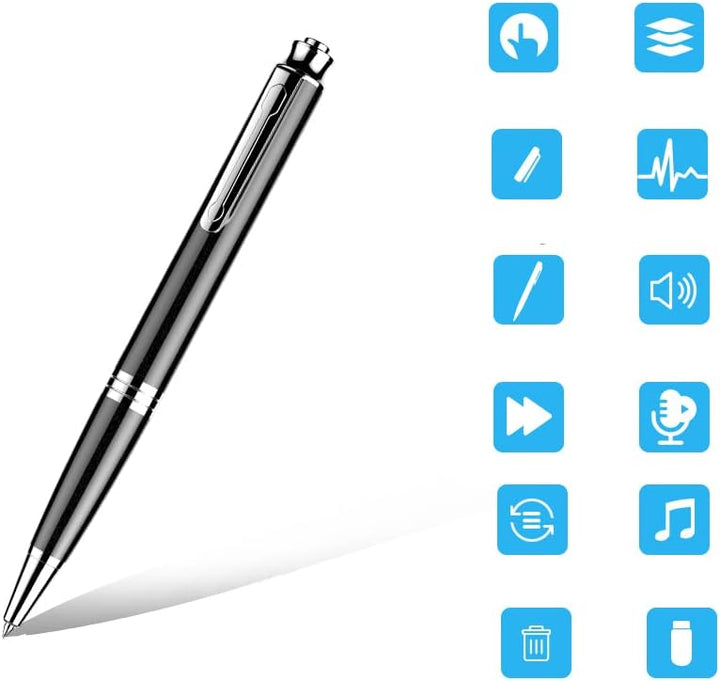 Pen Voice Recorder Q60 | 8GB USB-Aufnahmegerät | Diktiergerät mit Sprachaktivierung, 192kbps HD-Audi