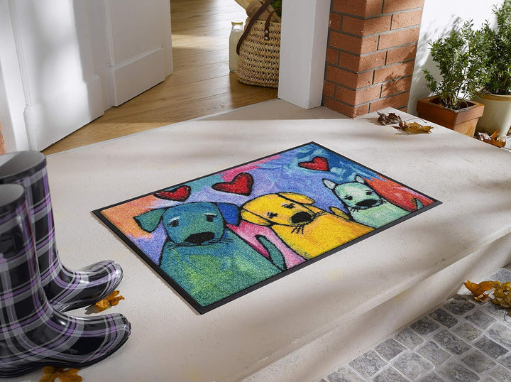 wash+dry Fussmatte, Doggies 50x75 cm, innen und aussen, waschbar 50x75 cm Mehrfarbig, 50x75 cm Mehrf