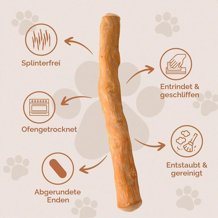 Wildfang® 3 Kaustab Hund aus Kaffeeholz (Grösse XXS) – Kauspielzeug für Welpen &amp; kleine Hunde – Robu