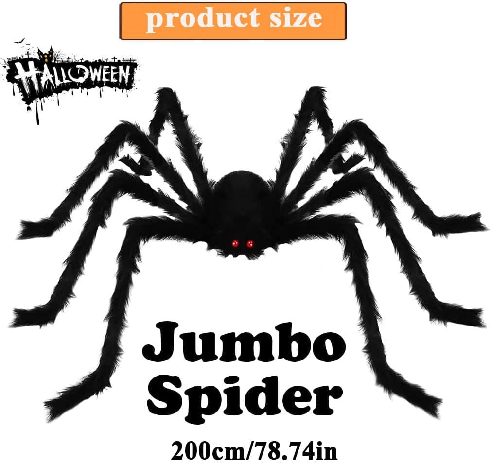 Halloween Spinne Dekorationen, Riesige schwarze Spinne 200cm Halloween Dekoration + 60g Dehnbare wei