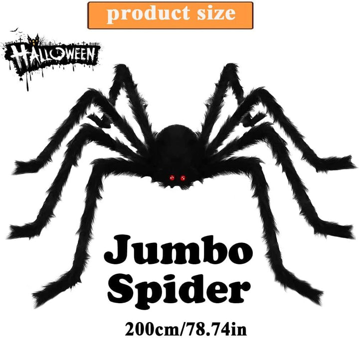 Halloween Spinne Dekorationen, Riesige schwarze Spinne 200cm Halloween Dekoration + 60g Dehnbare wei