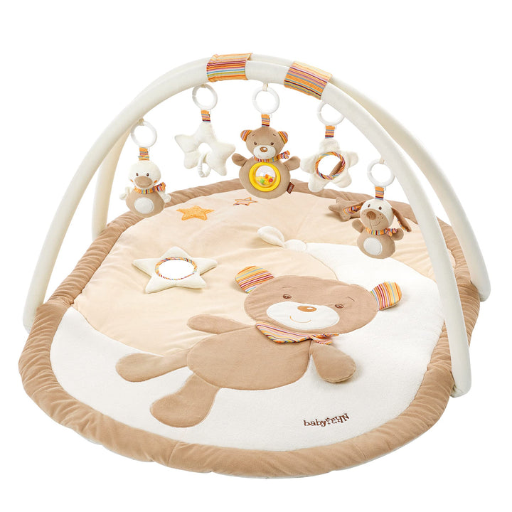 Fehn 160888 3-D-Activity-Decke Rainbow – Spielbogen mit 5 abnehmbaren Spielzeugen – Spiel & Spass vo