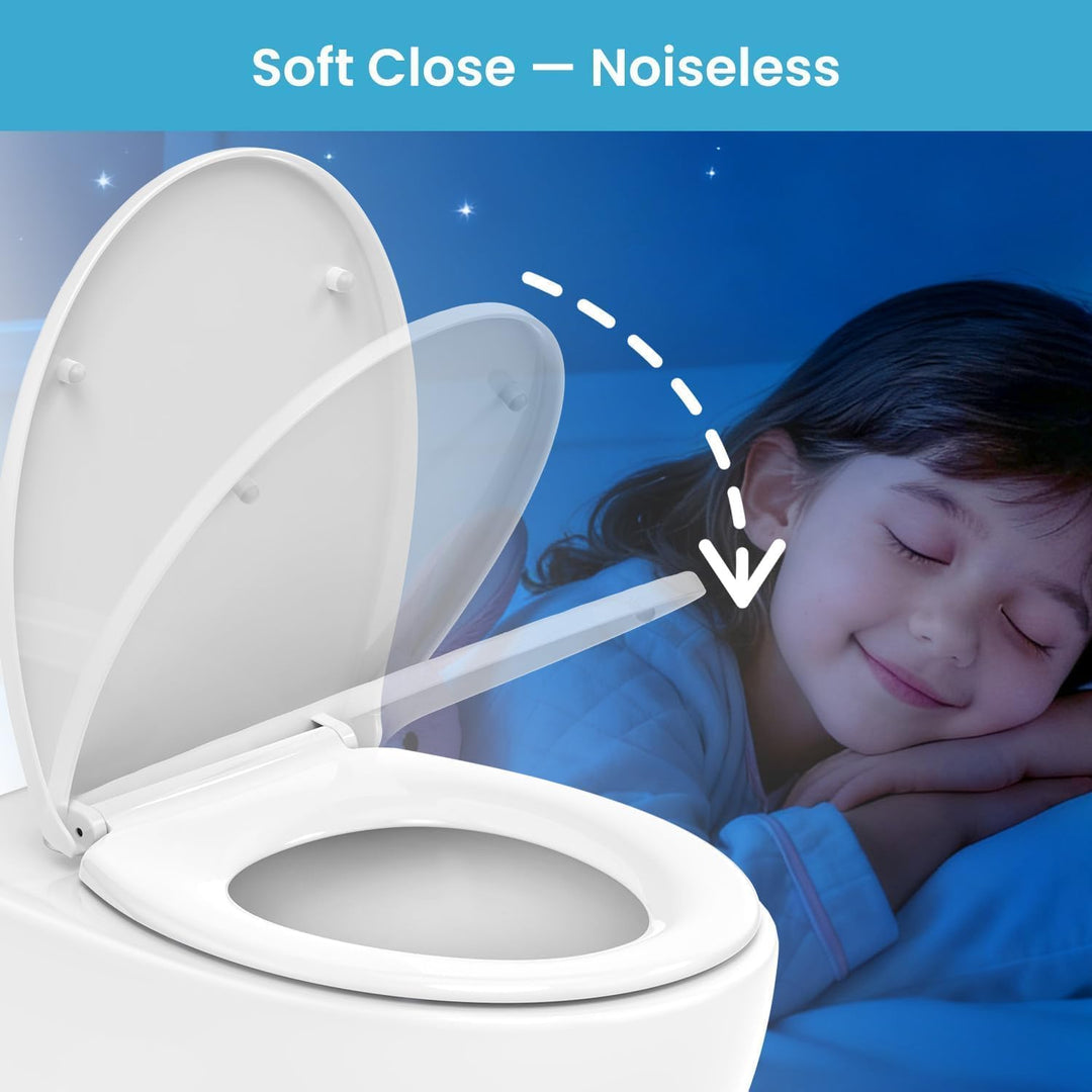 WC-Sitz mit Absenkautomatik, oval, weisses PP-Diamant-Design, WC-Sitz mit Schnellverschluss, verstel