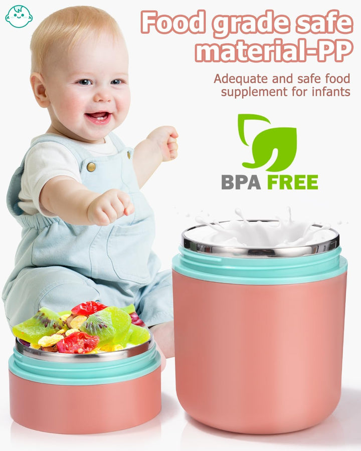 Müslibecher to Go 710ml mit Löffel,Frühstücksdose,Auslaufsichere Joghurtbecher to Go Kinder,Spülmasc