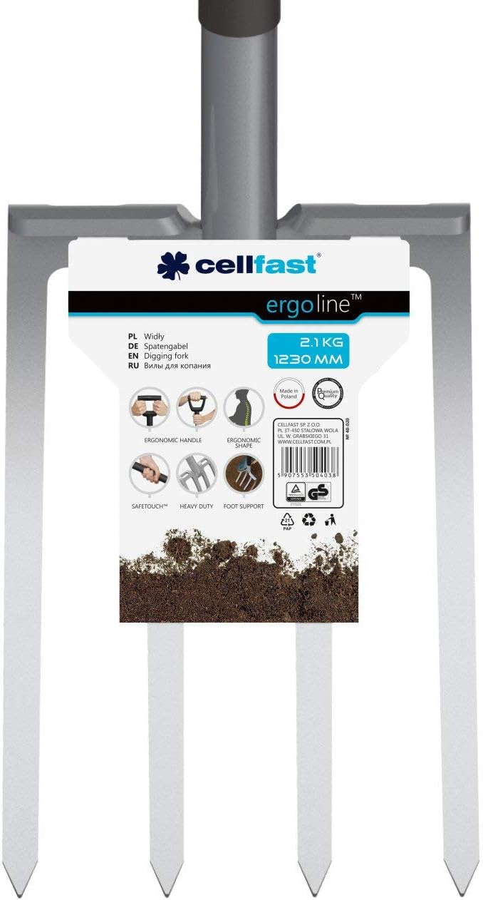 Cellfast Ergo Spatengabel, Schwarz/Blau, 1230mm