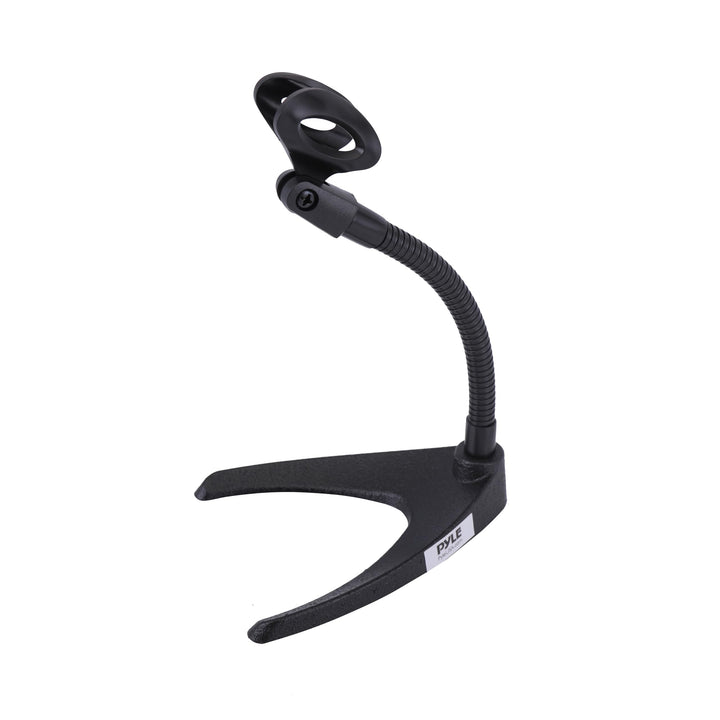 Pyle Tisch-Mikrofonständer – Universeller Mikrofonhalter mit flexiblem 20,8 cm Schwanenhals und stab