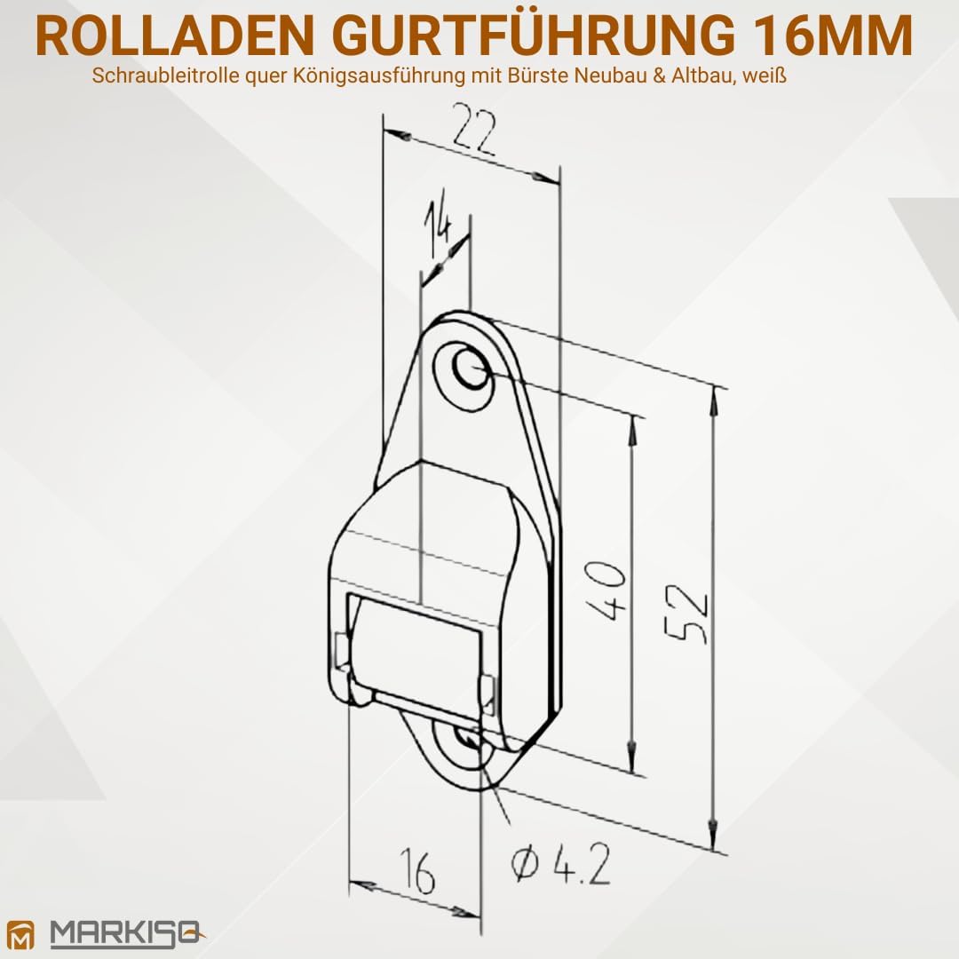Gurtleitrolle Rolladen Gurtführung 15 mm Königsrolle Handwerkerqualität 10 Stück, 10 Stück