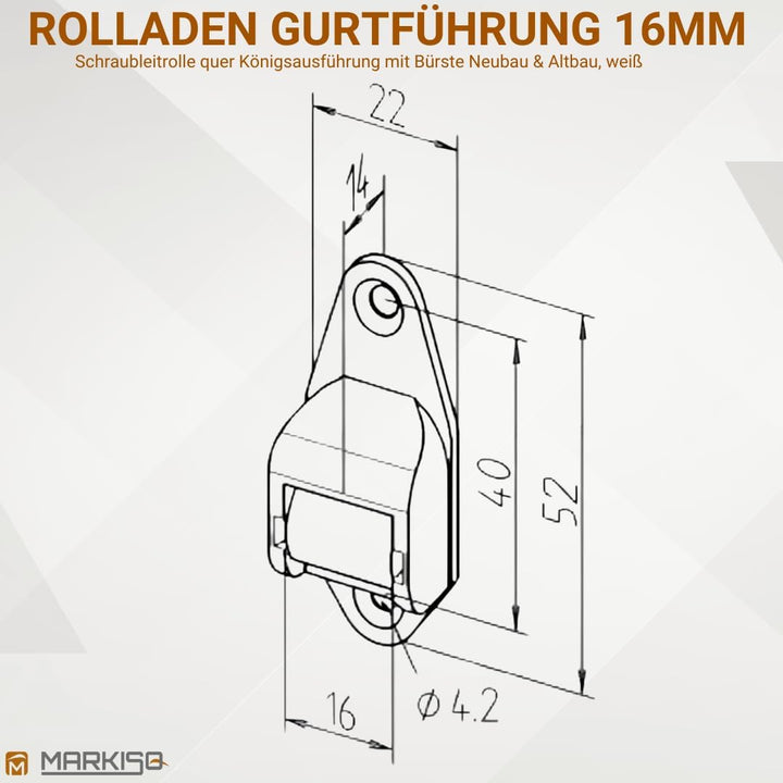 Gurtleitrolle Rolladen Gurtführung 15 mm Königsrolle Handwerkerqualität 10 Stück, 10 Stück