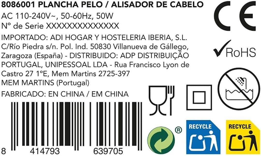 DCook Haarglätter 50W - 33cm Andere Metalle Dank Seiner konischen Form, Ideal zum Erstellen von Well