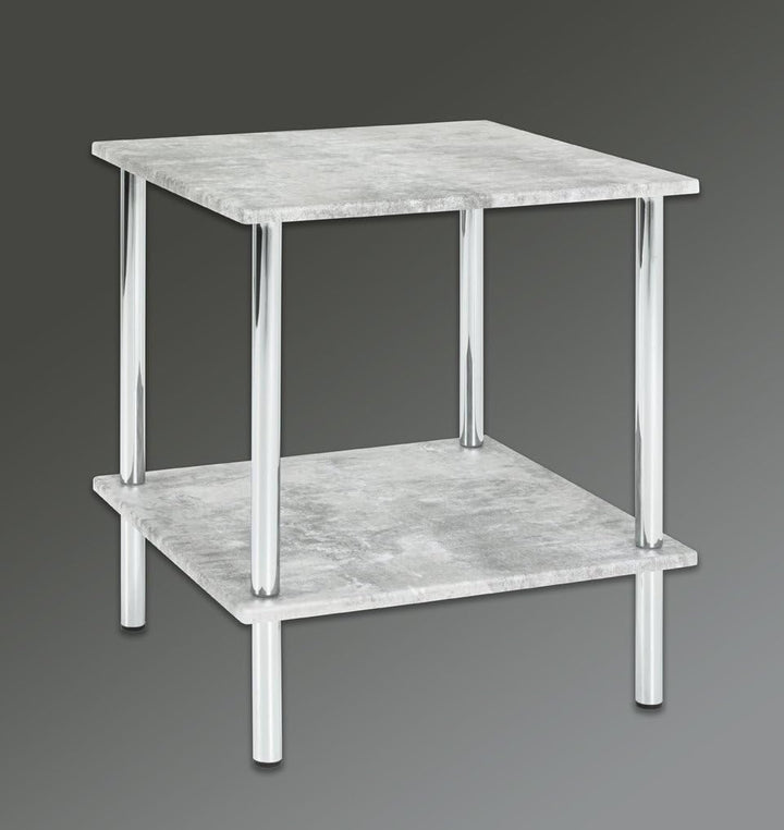 Haku-Möbel 15666 Beistelltisch, Chrom-betonoptik, 39 x 39 x 45 cm 39 x 39 x 45 cm Chrom-betonoptik,