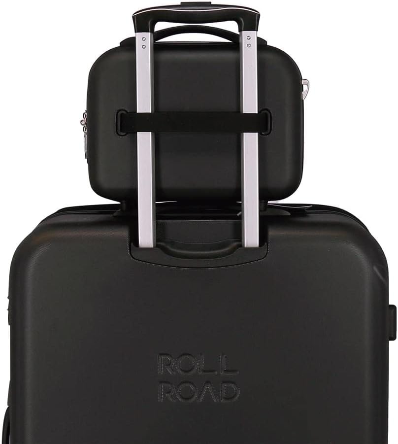 Roll Road India Anpassungsfähiger Schönheitsfall Schwarz 29x21x15 cms ABS, Schwarz