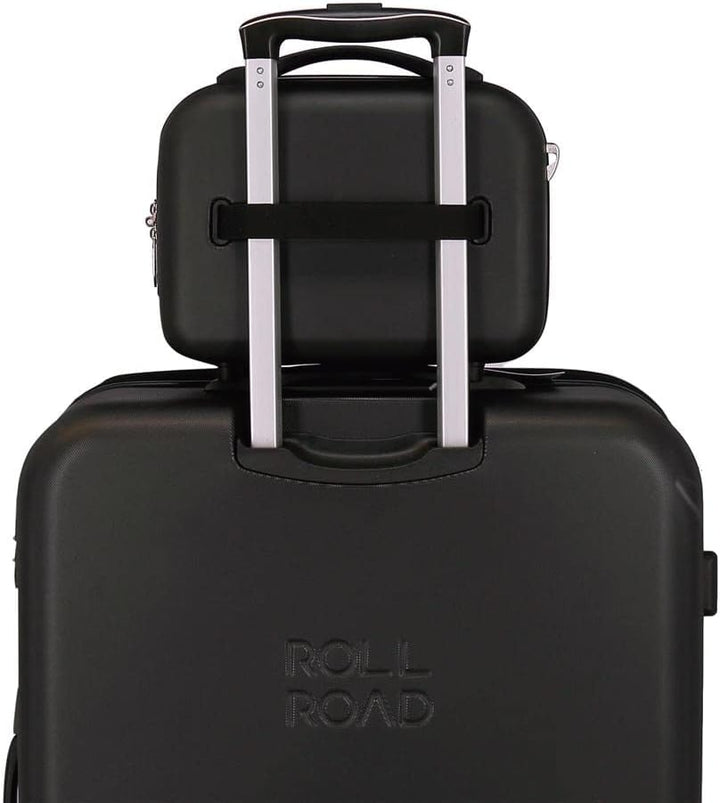 Roll Road India Anpassungsfähiger Schönheitsfall Schwarz 29x21x15 cms ABS, Schwarz