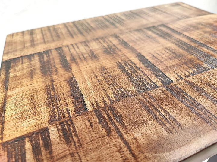 Mango Holz Couch-Tisch braun schwarz 34 x 54cm Natur Beistelltisch Deko Nachttisch, 34 x 54cm