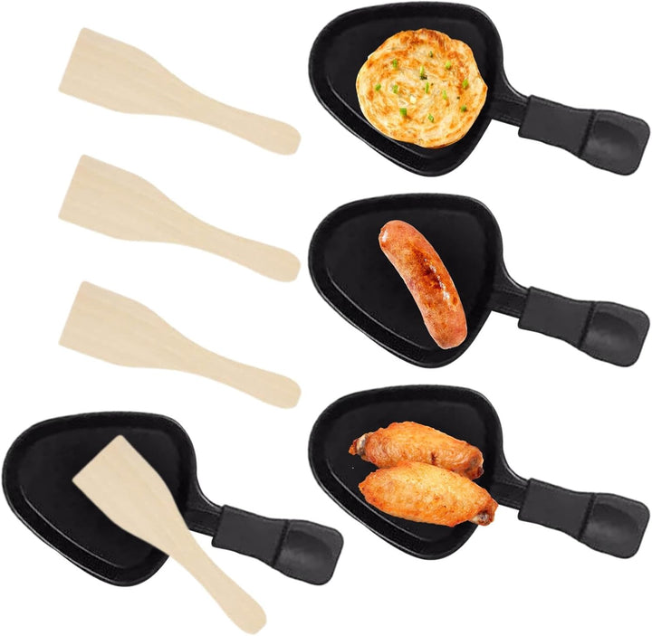 Antihaftbeschichtete Raclette-Pfannen, 4 X Antihaftbeschichtete Grill-Kochpfannen, Antihaftbeschicht