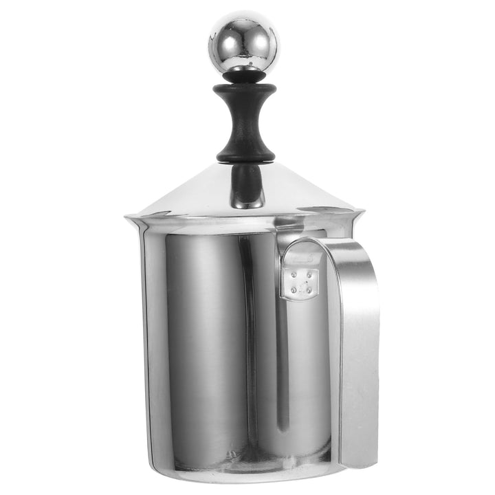 TOYANDONA Milchaufschäumer Manuell Aus Edelstahl Mit Doppelgitter-belüfter Handpumpe Für Cappuccino