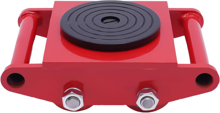 6T Transportroller Schwerlastwagen Panzerrolle Industrierolle Maschinenroller 360° schwenkbar (Rot),