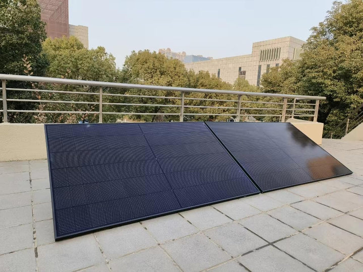 SAKETE Solarmodul 500W – N-Typ Full Black Solarpanel mit Halbzellen-Technologie, geeignet für Balkon