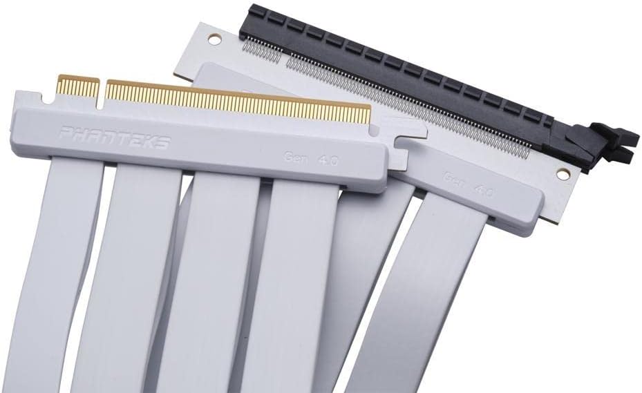 PHANTEKS PCI-E 4.0 x16 Riser Flachband-Kabel, 90 Grad, 30cm - weiss