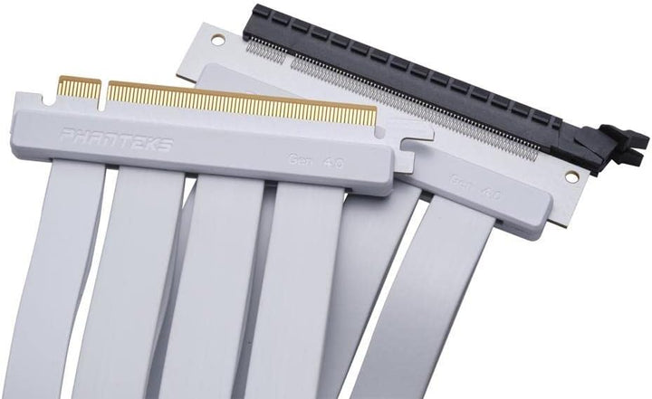 PHANTEKS PCI-E 4.0 x16 Riser Flachband-Kabel, 90 Grad, 22cm - weiss