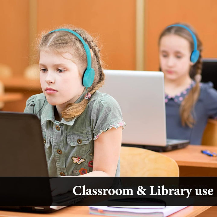 GEEKRIA Kabelgebundene Kopfhörer für Klassenzimmer, verstellbare On-Ear-Kopfhörer, Kinder-Kopfhörer,