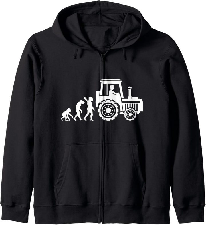 Traktor Bauer Landwirt Traktorist Trecker Ackerbau Evolution Kapuzenjacke