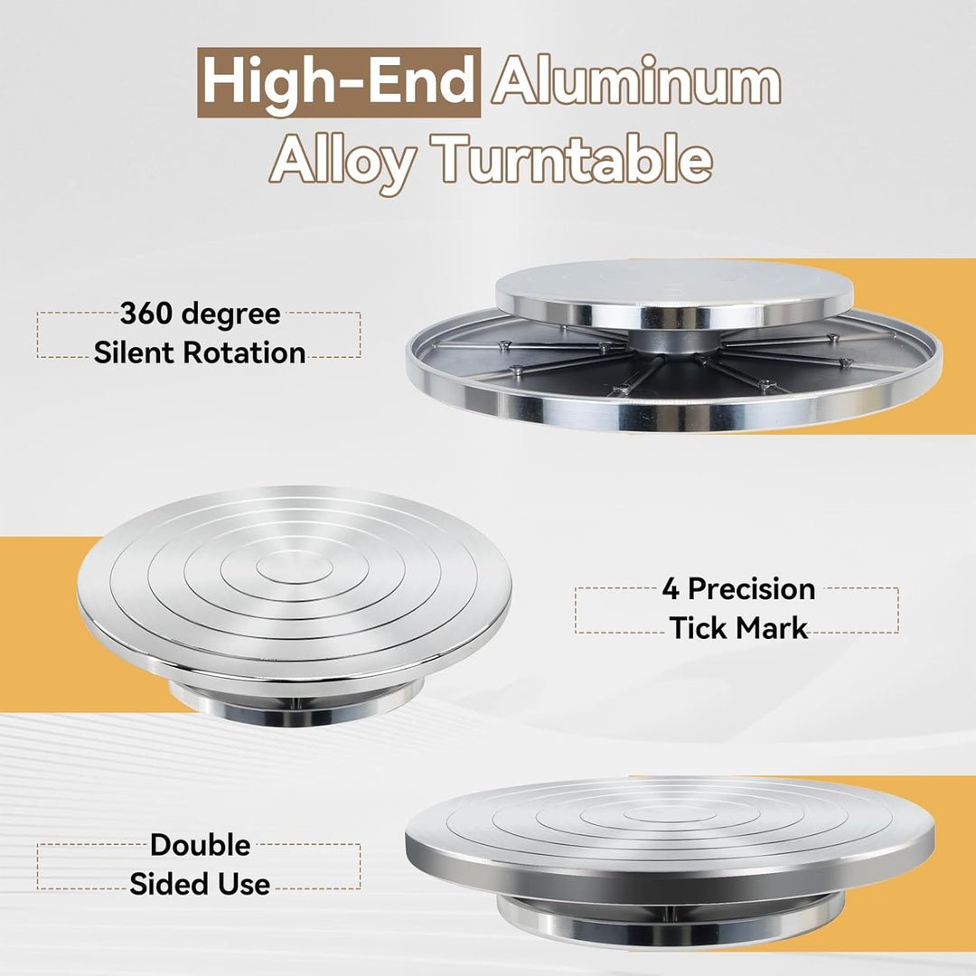 30 cm Doppelseitiges Keramik-Modellierrad für Erwachsene, robustes Aluminium-Bandrad mit Kugellagern