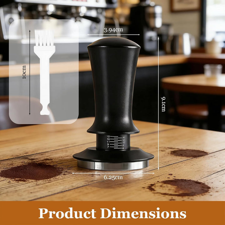 Kaffee Tamper 58mm mit einstellbarem Druck & automatischem Federmechanismus - Edelstahl Basis für gl