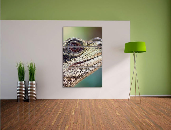 Pixxprint Prächtiger Leopard als Leinwandbild/Grösse: 3 Teilig (120x80) / Wandbild/Kunstdruck/fertig