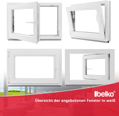 Kellerfenster - Kunststoff - Fenster - innen weiss/aussen weiss - BxH: 80 x 40 cm - 800 x 400 mm - D